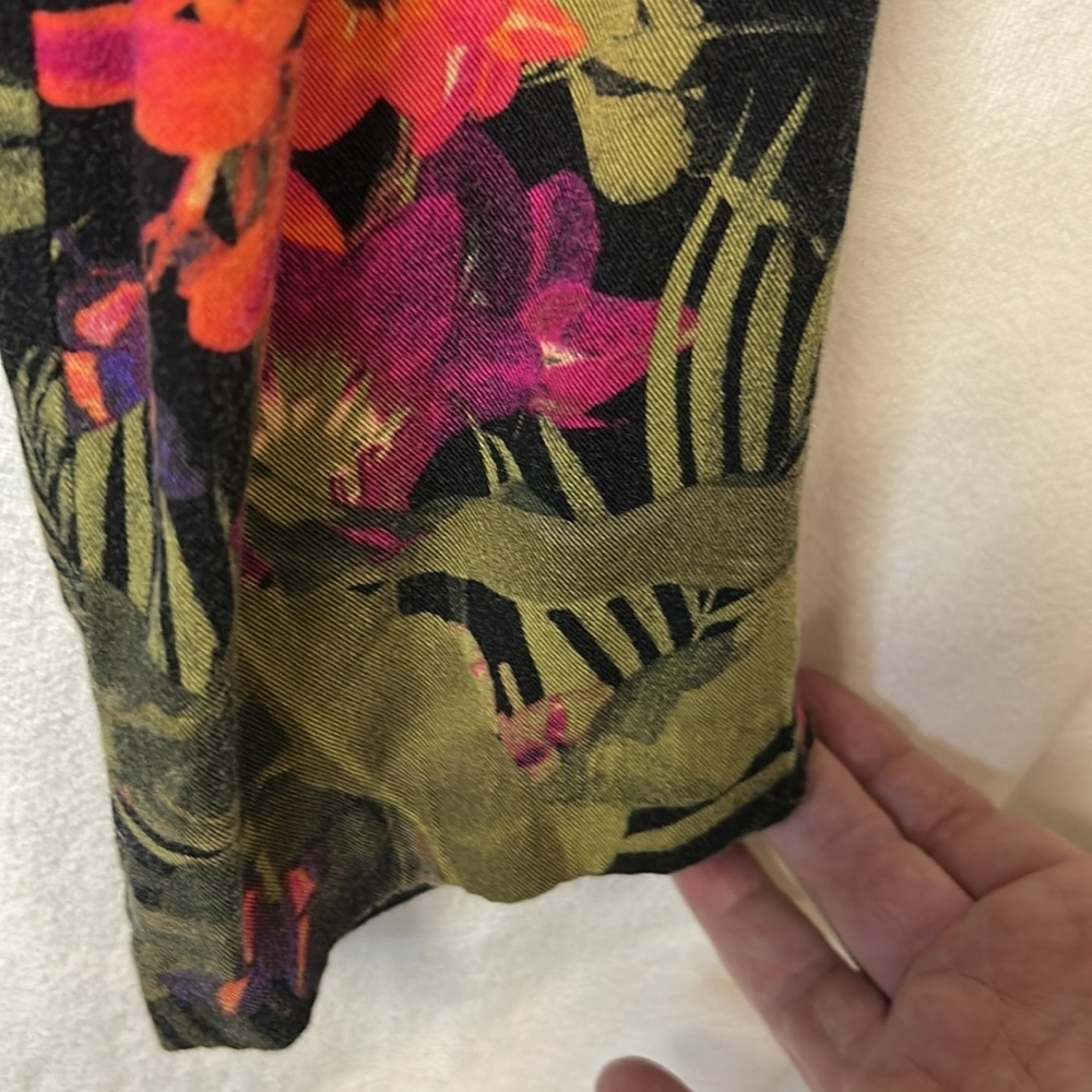 Worthington Women’s Print Blazer with Tie Waist Size XXL Black Green Purple - Picture 6 of 14